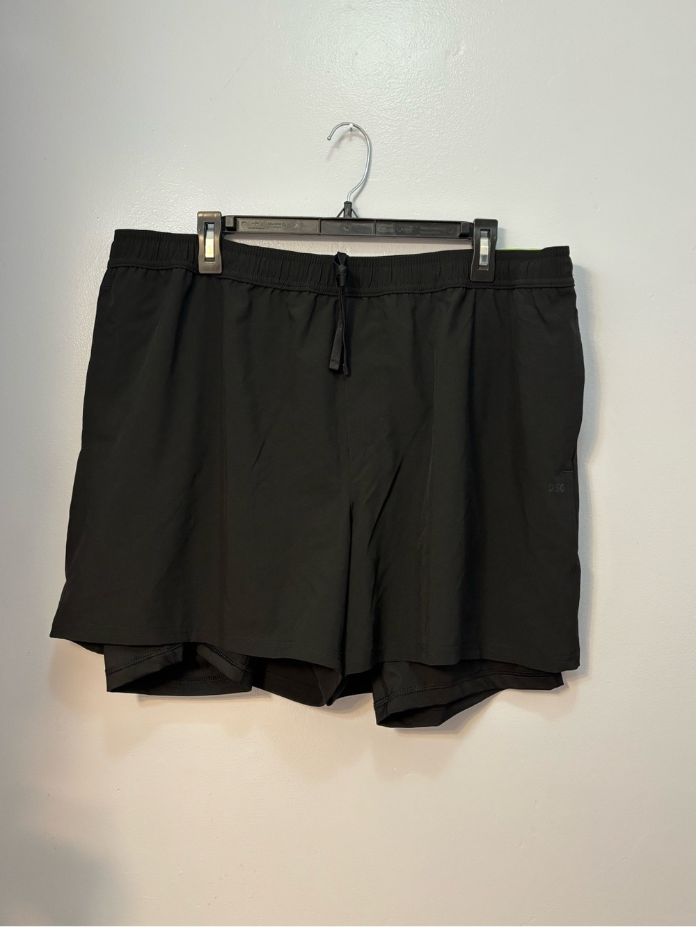 DSG Men's 2-In-1 Agility Running Shorts Pure Black XXL NWT